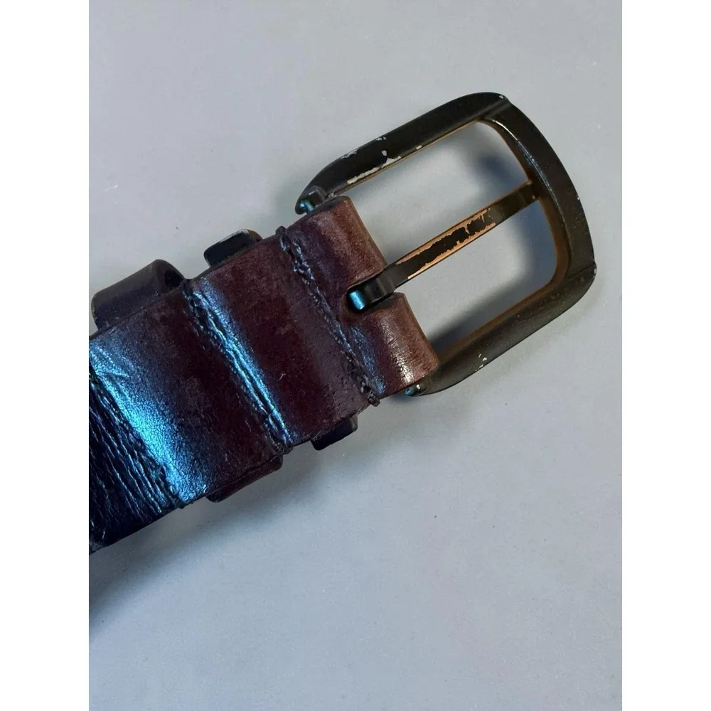 All‎ Saints Leather Belt Mens Size 40 Brown Buckle Adjustable